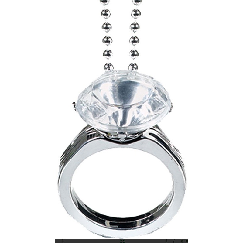 Sparkling XXL Diamond Ring Necklace Bachelorette Party