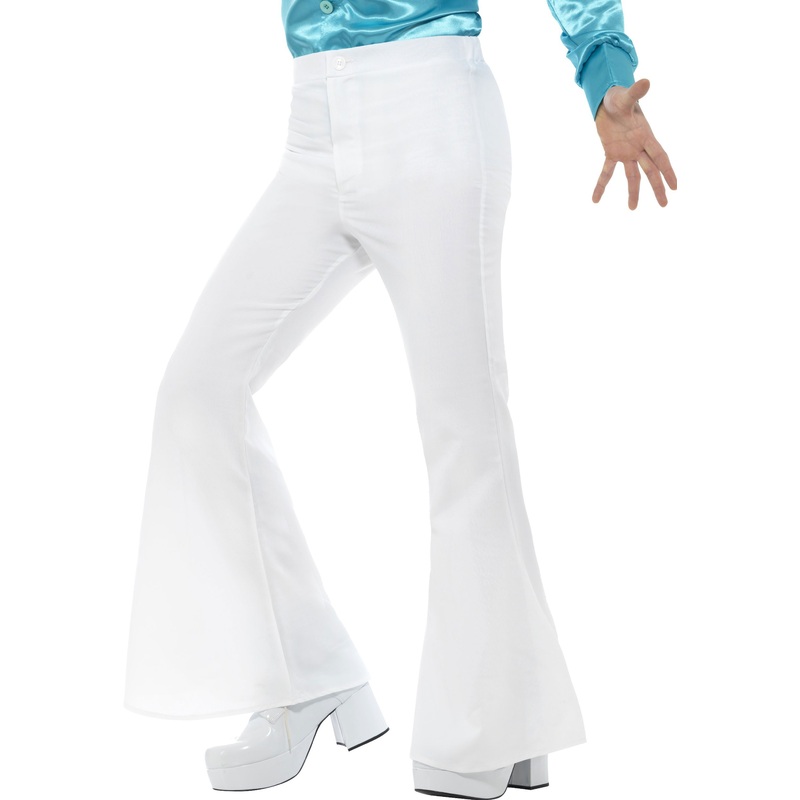 70s flared pants men white M