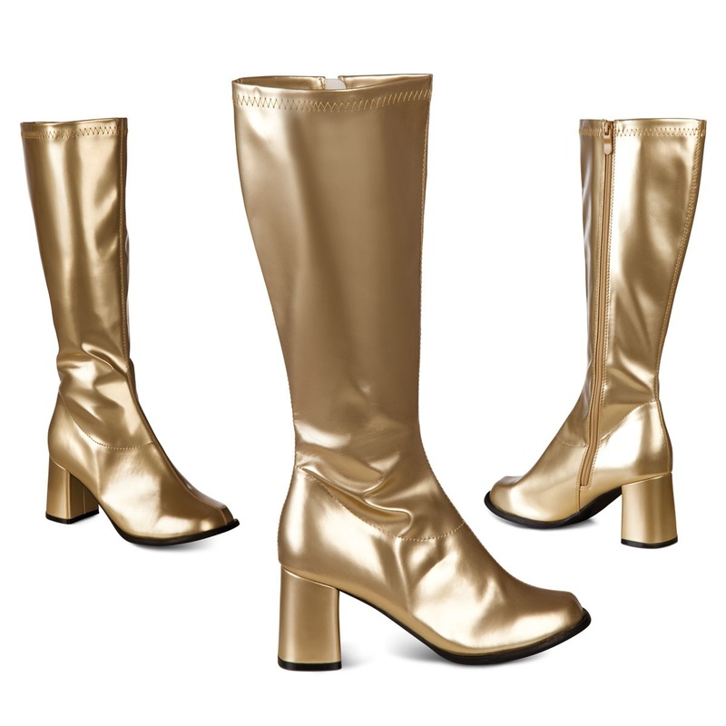 70s golden patent leather boots