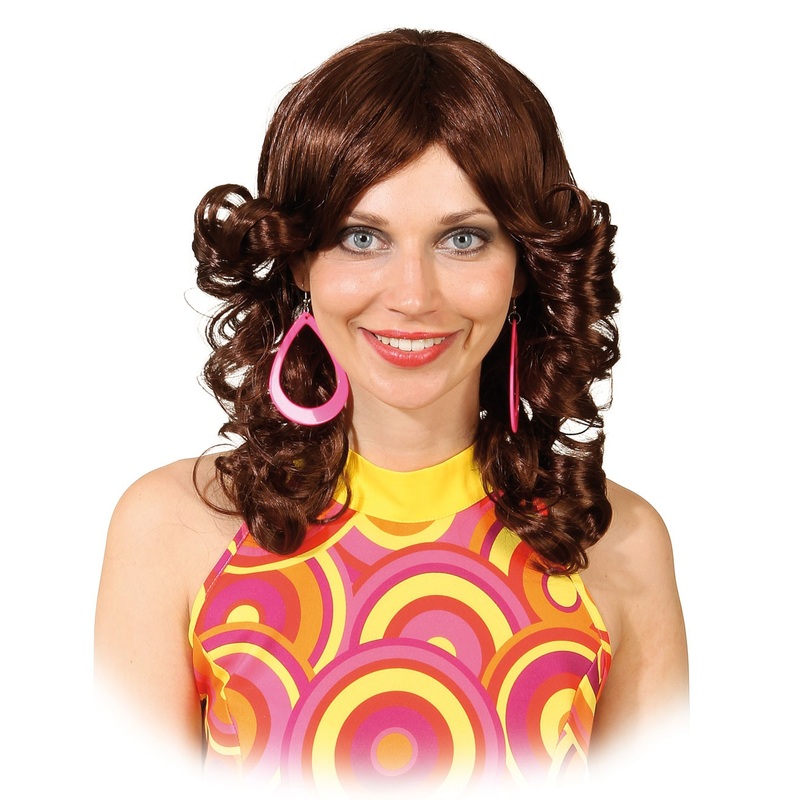 70s wig curls brown