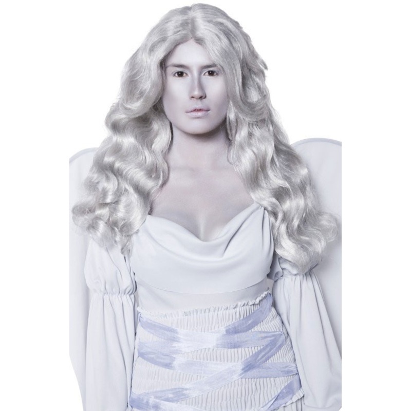Angel hair wig white wavy