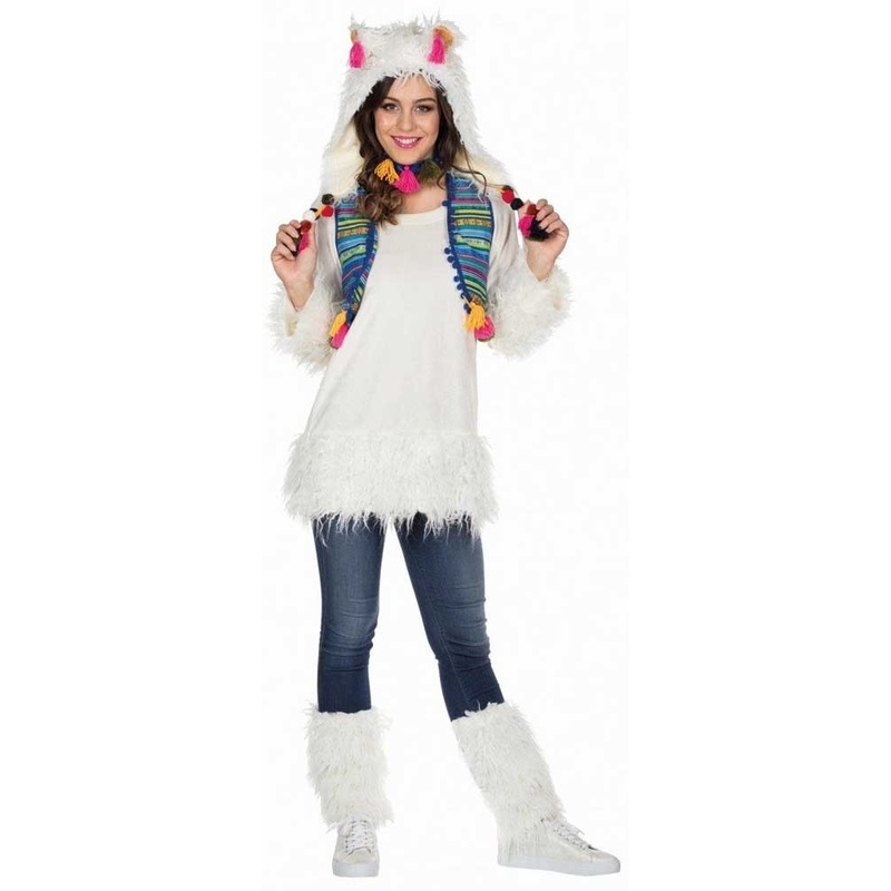 Fluffy Llama ladies costume white 34