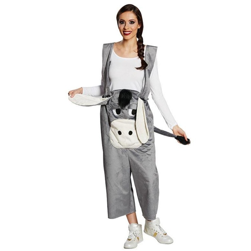 Gray long-eared donkey dungarees S