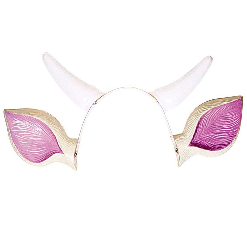 Headband with cow ears & horns