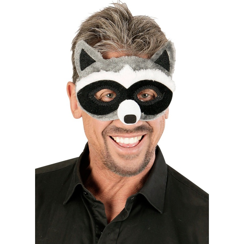 Plush raccoon eye mask