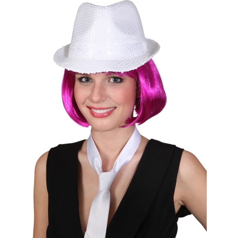 White Philina disco party hat