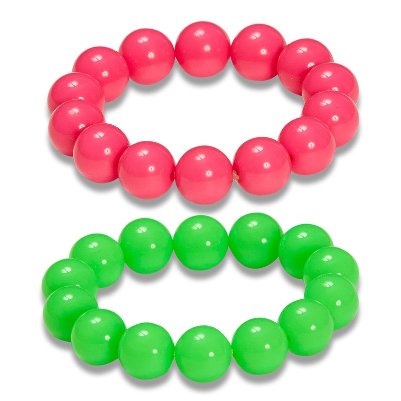 80s bracelets set of 2 neon colors