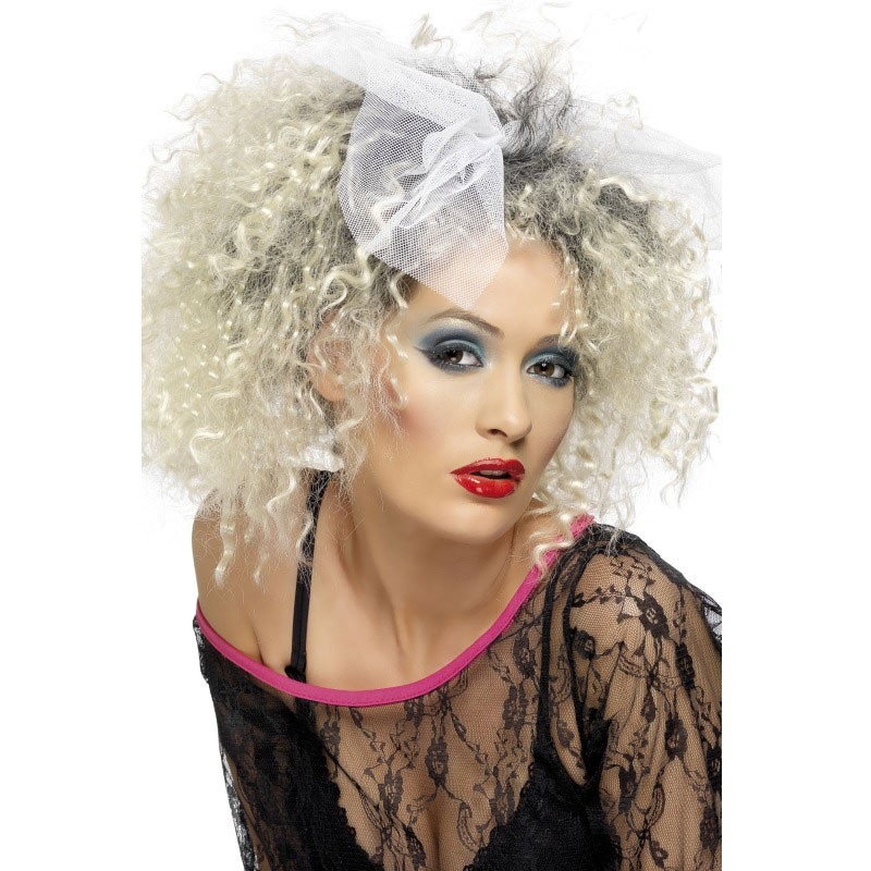 80s disco wig with bow
