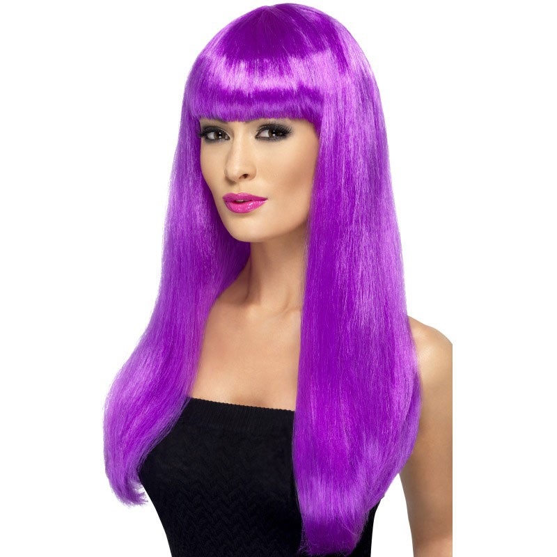 Beauty queen wig with violet bangs