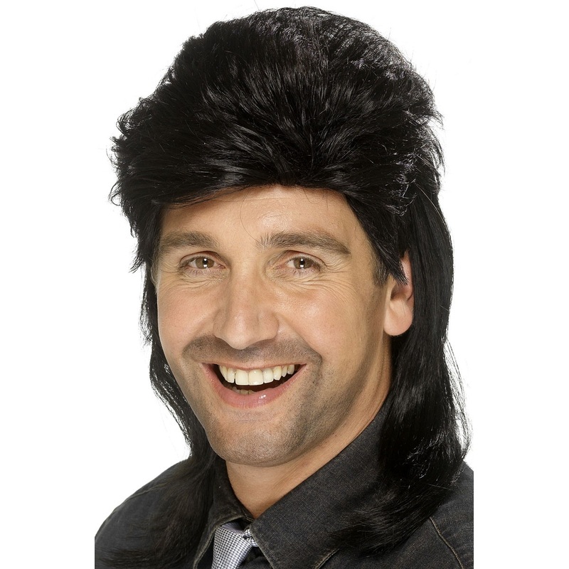 Black mullet wig