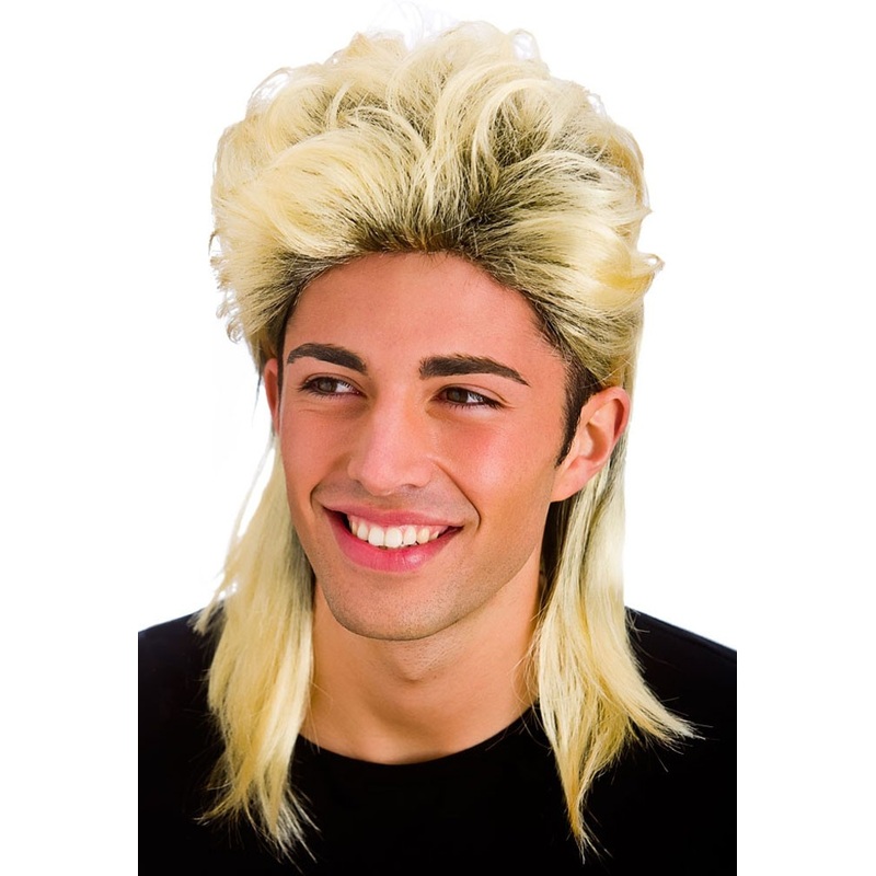 Blonde mullet wig Mike