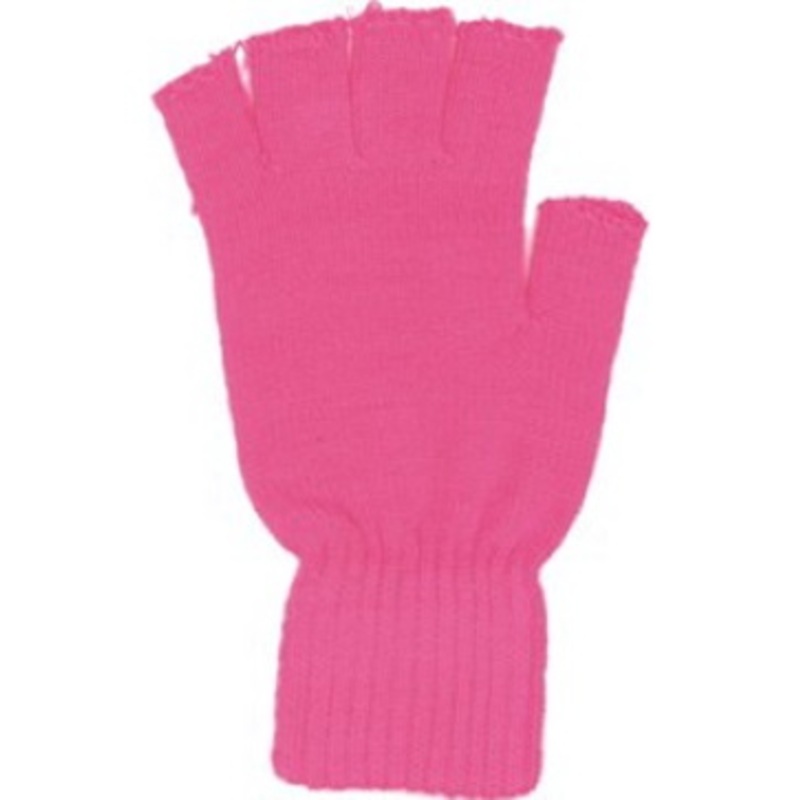 Fingerless gloves retro neon pink