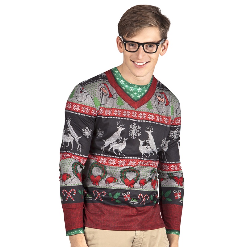 Hipster Christmas shirt for men M