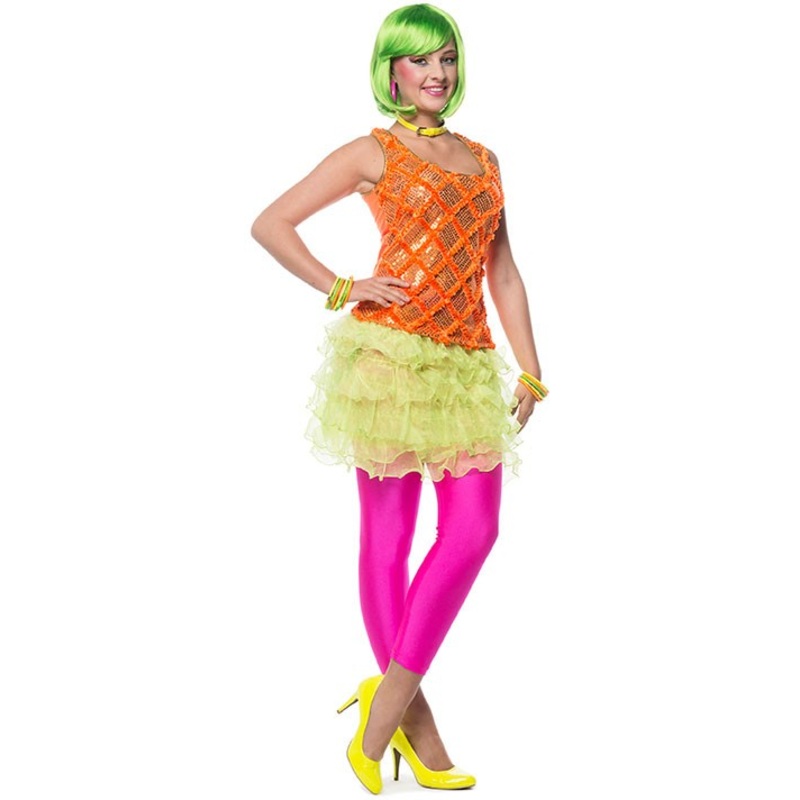 Iridescent ruffle top orange 34