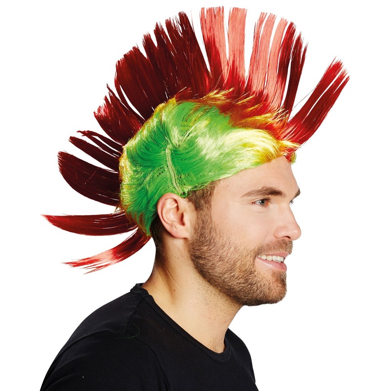 Iroquois wig red green