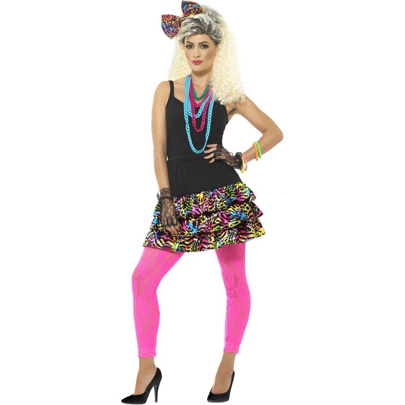 Kimmy 80s skirt with hair bow and chains S-M