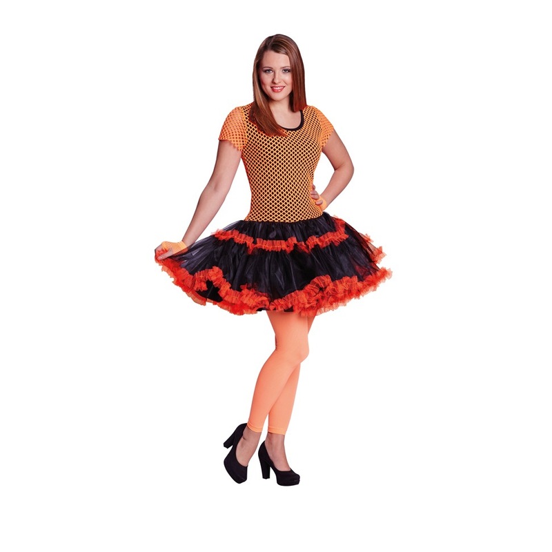 Neon orange mesh dress 34