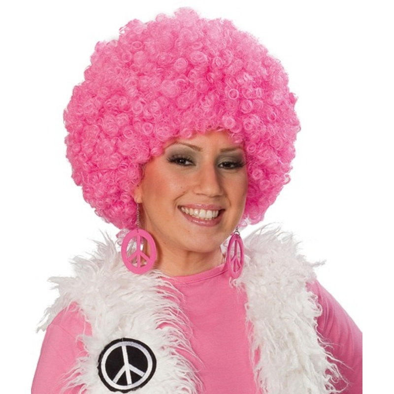 Pink Afro party wig