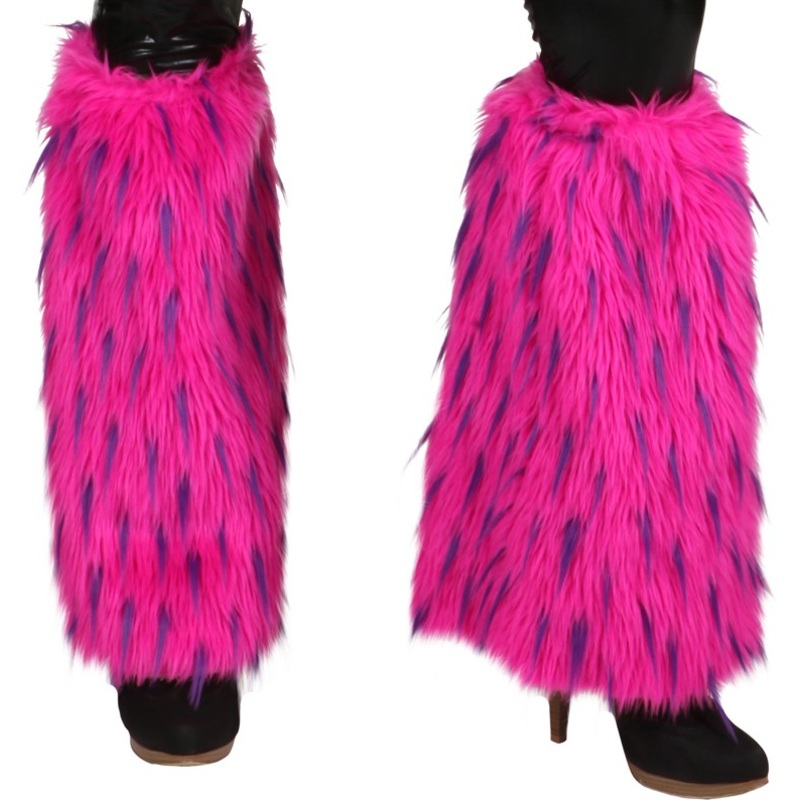 Pink-purple colored party fur warmers