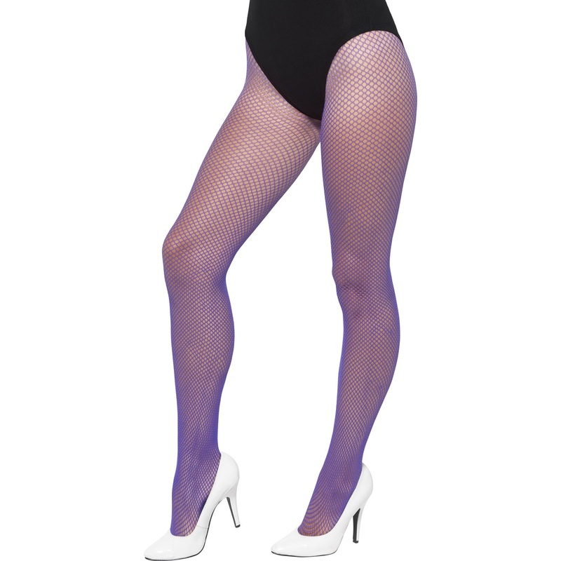 Purple 80s fishnet tights