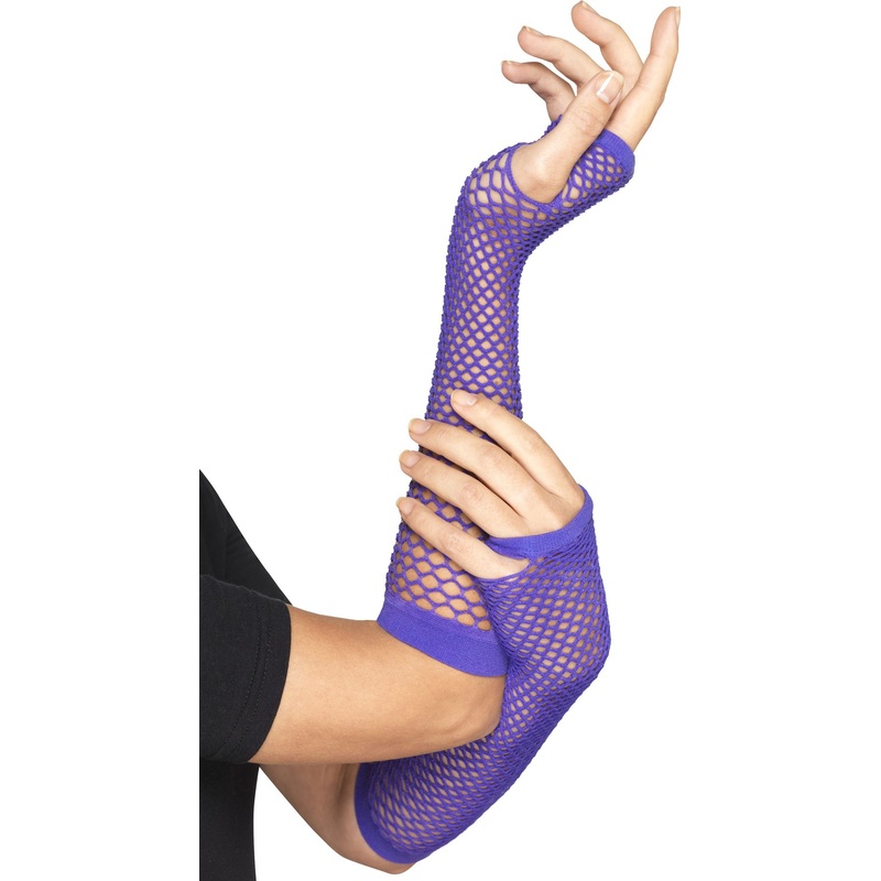 Purple 80s mesh gloves