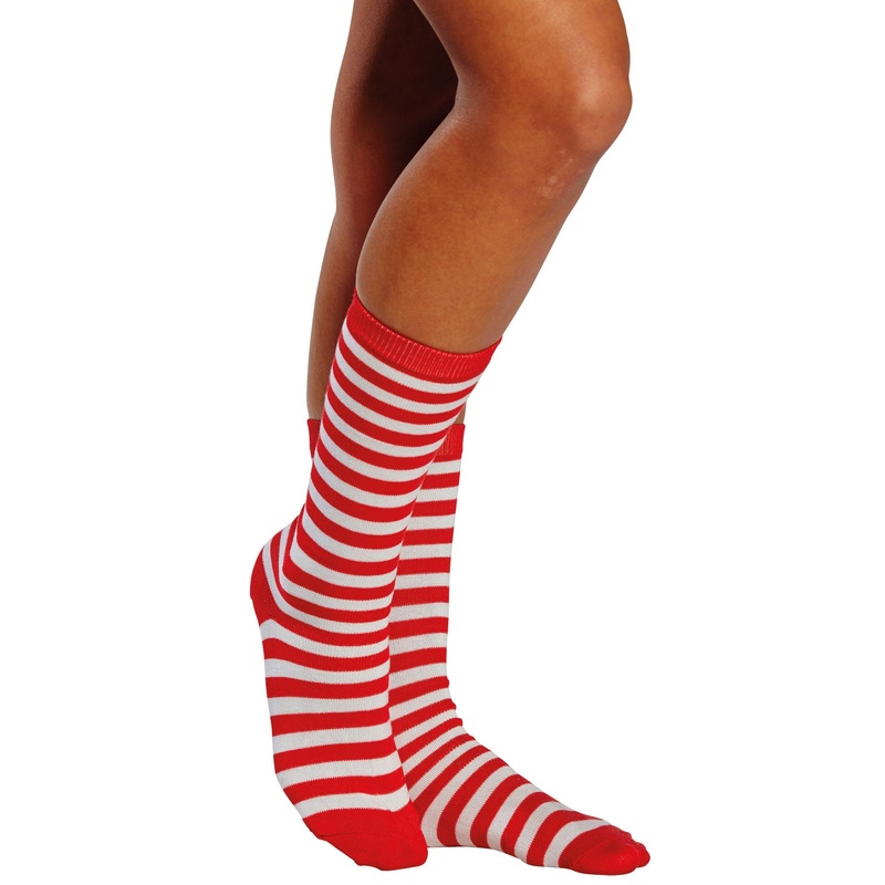 Red and white striped stockings short
