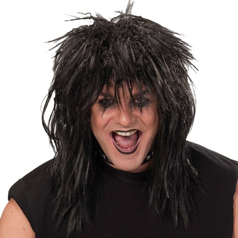 Rocker punk wig black