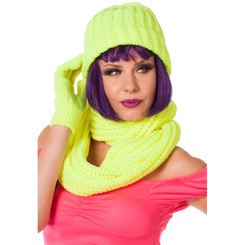 Warm neon yellow sweater cap