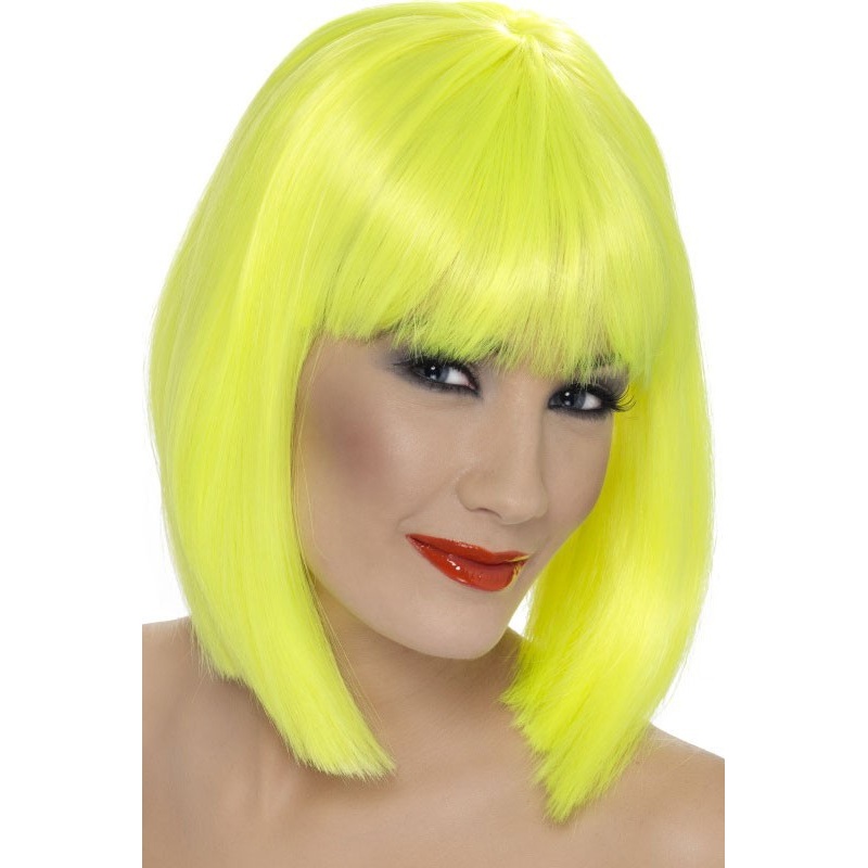 Yellow neon glamor wig