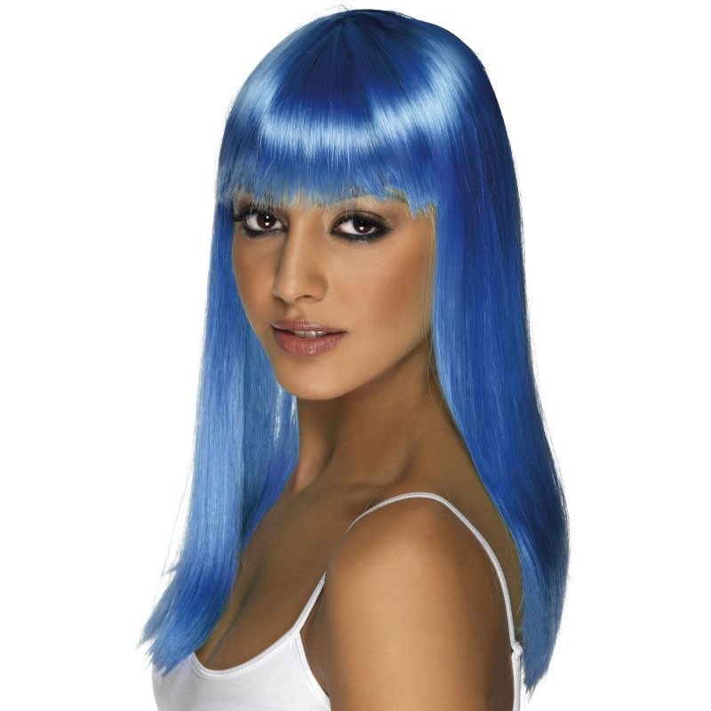 Zynthia party wig in neon blue