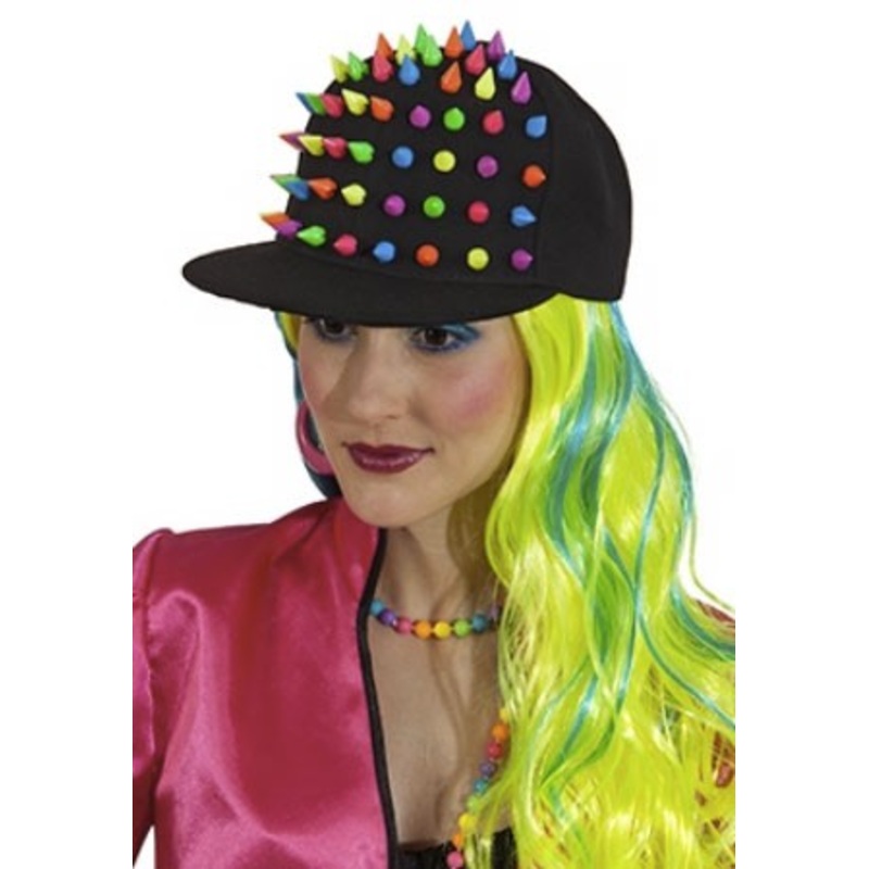 80s baseball cap with neon rivets