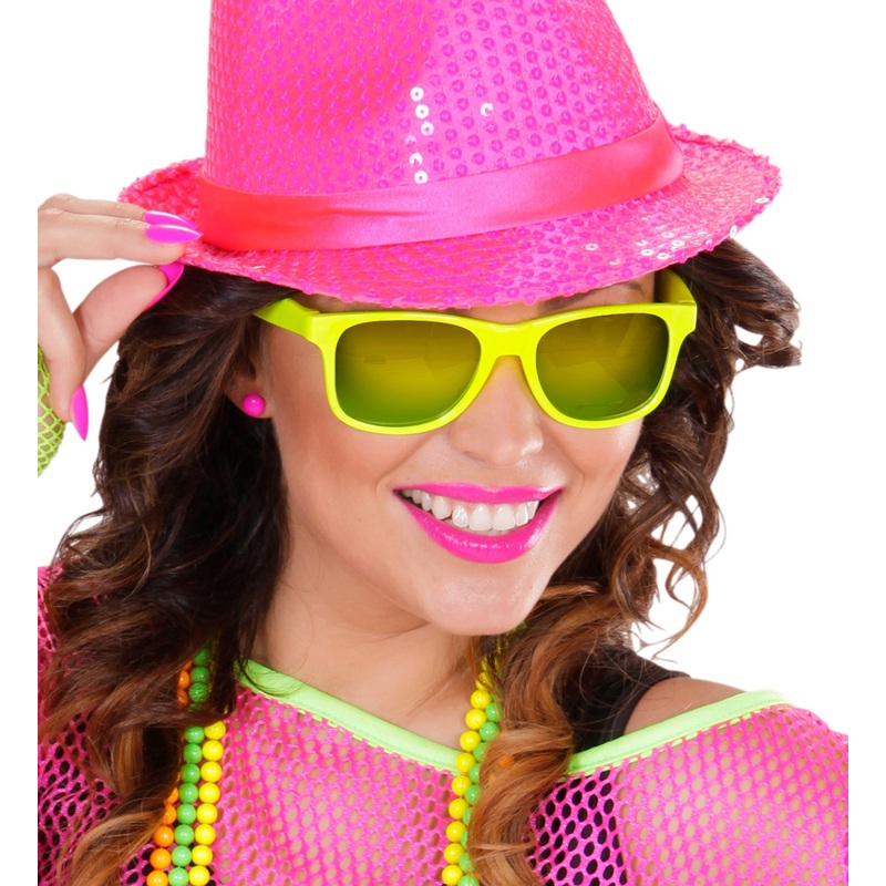 80s glasses neon yellow