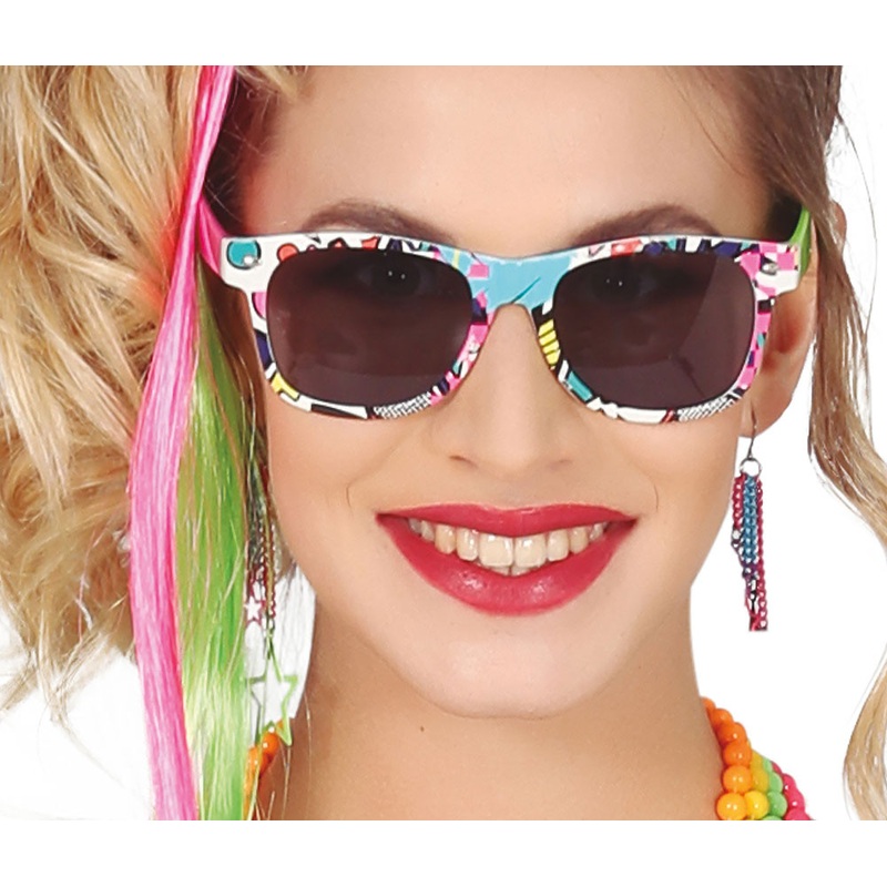 80s party glasses colorful