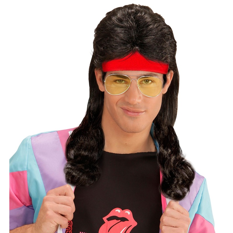 Black 80s wig