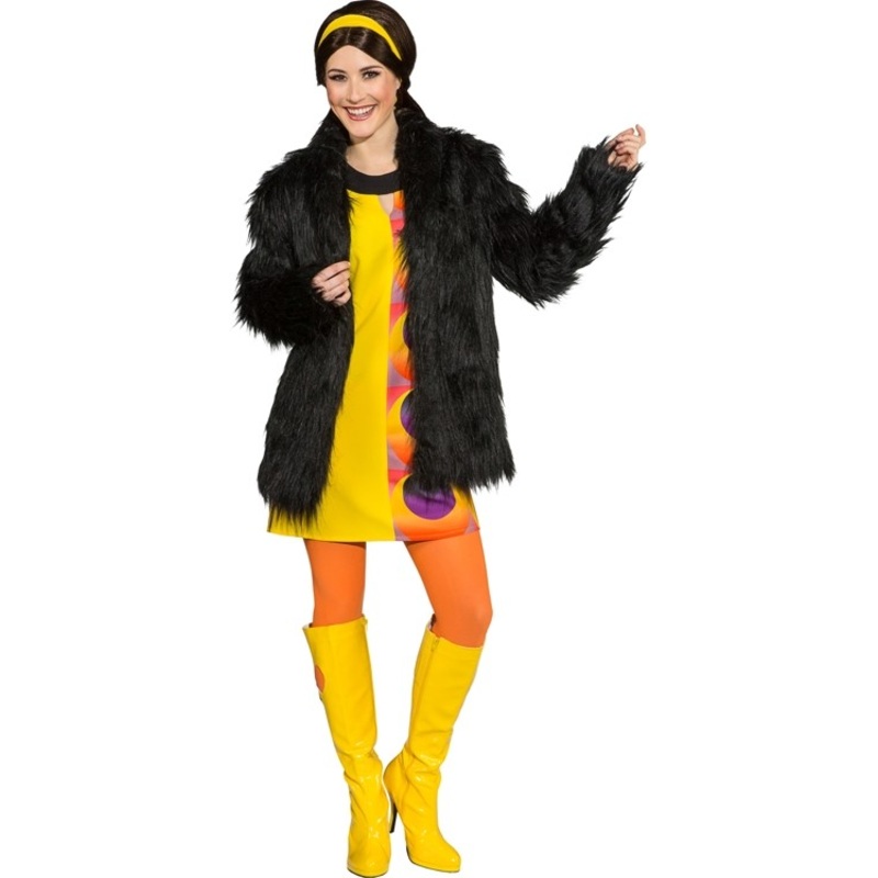 Black shaggy jacket unisex S-M
