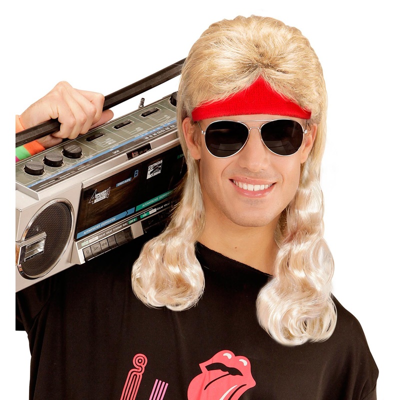 Blonde 80s wig with headband