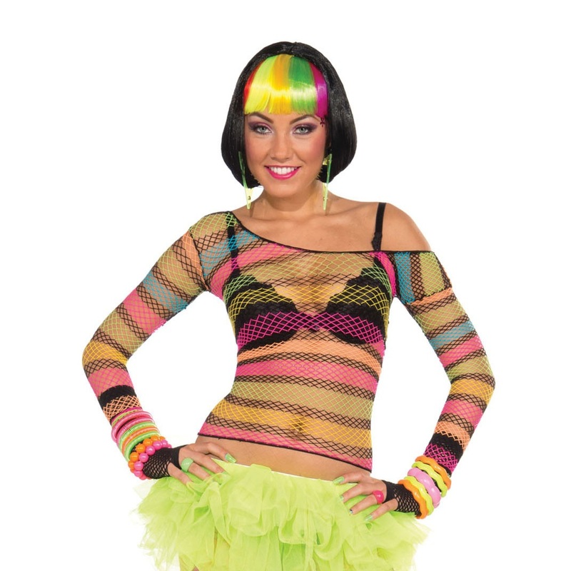 Colorful fishnet shirt Nadja for women