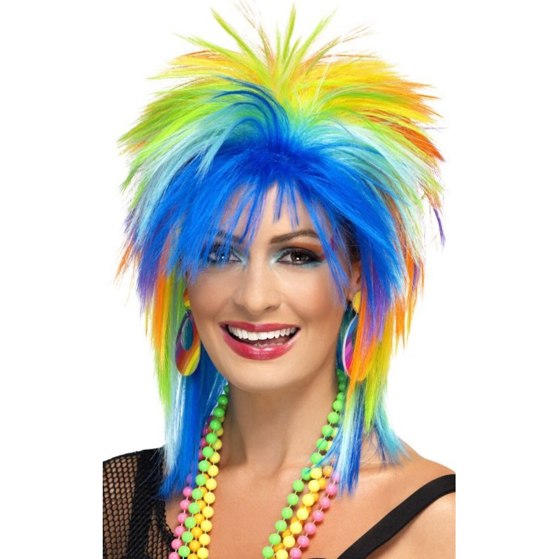 Colorful Neena 80s punk wig