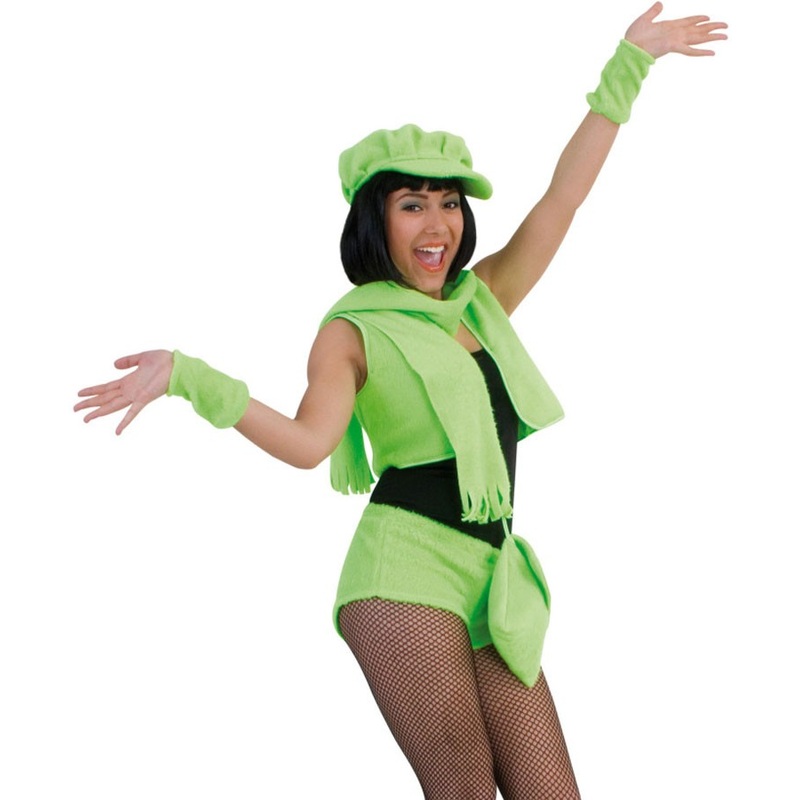 Fancy neon plush costume green M