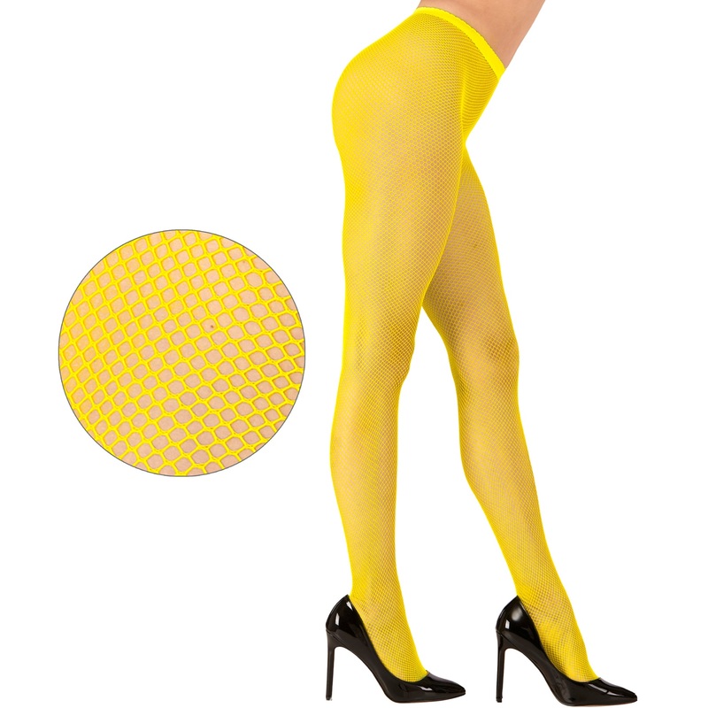 Fishnet tights for women yellow