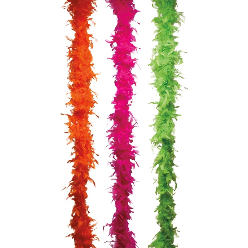 Fluffy neon feather boa in 3 colors