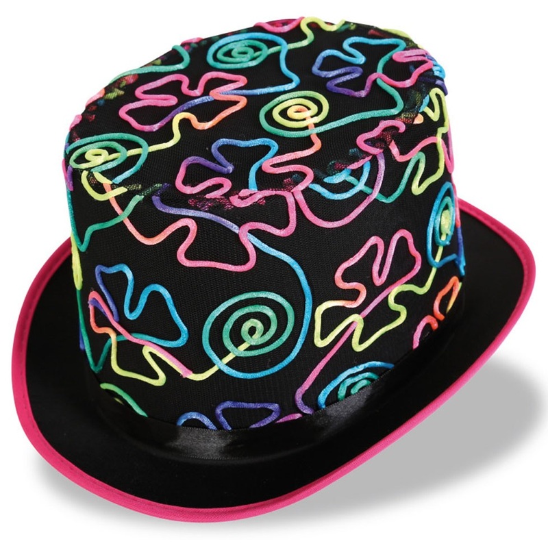 Freaky neon top hat for adults