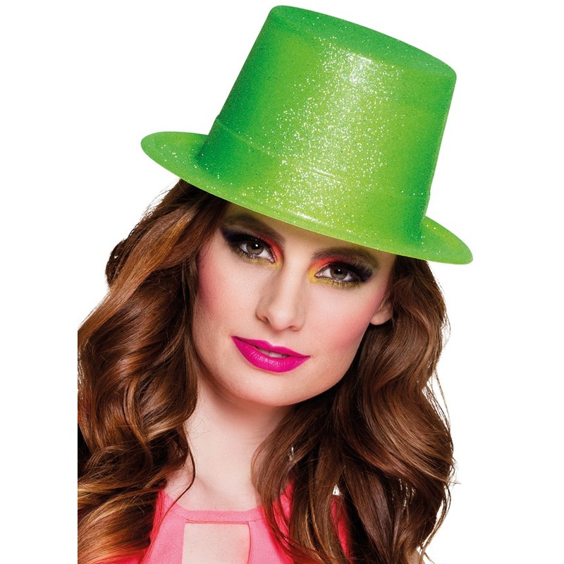 Glitter party hat neon green