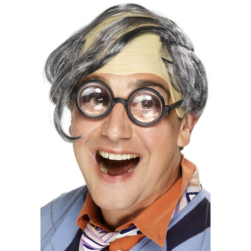 Gray greasy lard curly wig