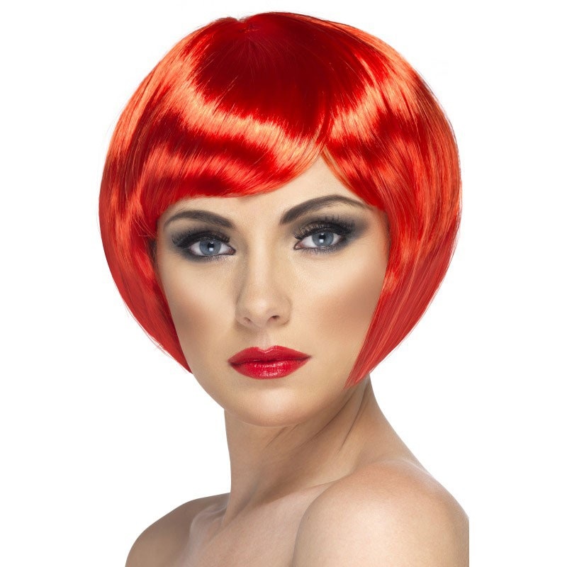 Intense red bob wig Roxy