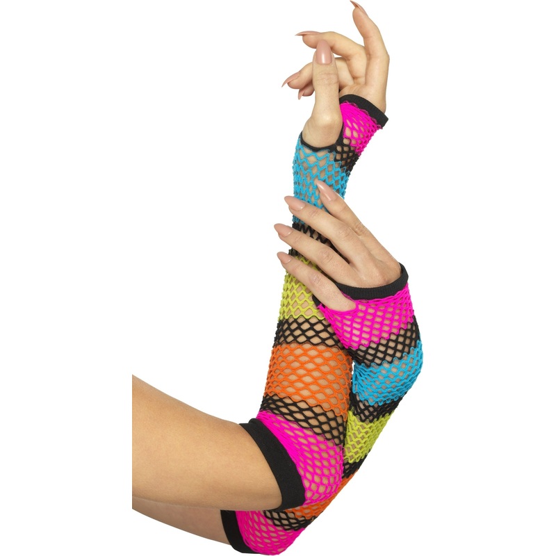Long bath button mesh gloves