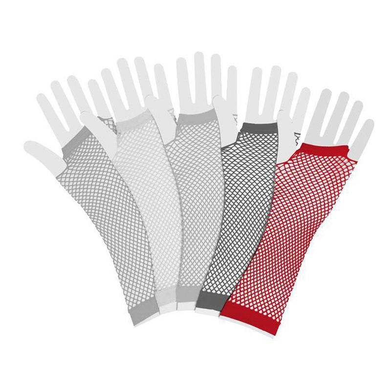 Mesh gloves neon red