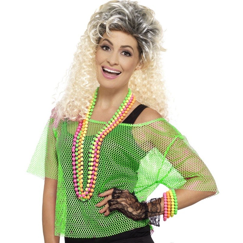 Neon green 80s mesh shirt S-M