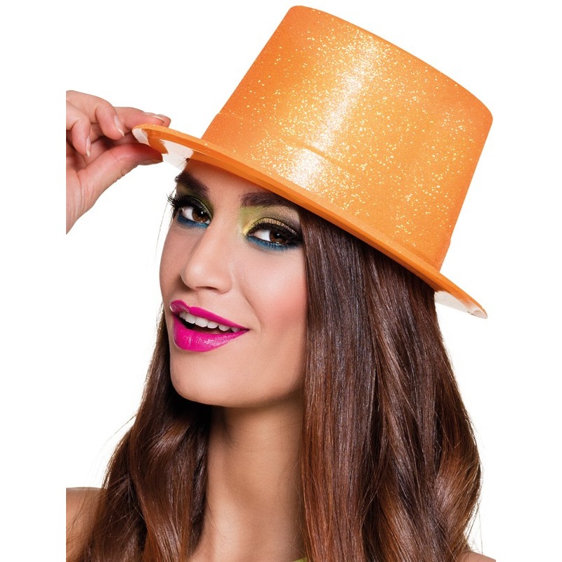 Orange glitter neon cylinder