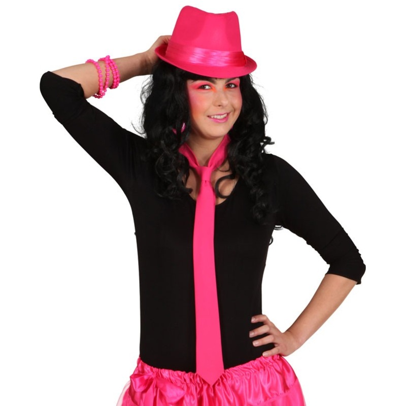 Pink neon party tie